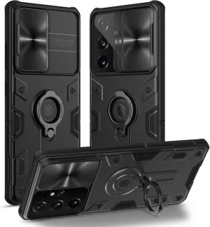 Nillkin Camshield Armor for Samsung Galaxy S21 Ultra case with Kickstand Ring Holder - Camera Cover S21 Ultra Rugged Matte Military Grade Case 6.8’’
