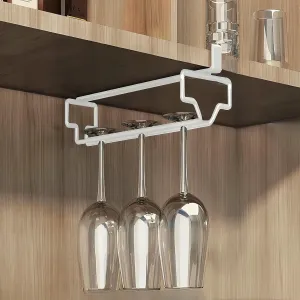 No Drilling Wine Glass Holder, Hanging Stemware Rack, Easy Installation Glass Storage Hanger Organizer for Bar Kitchen and Restaurant(Gold)