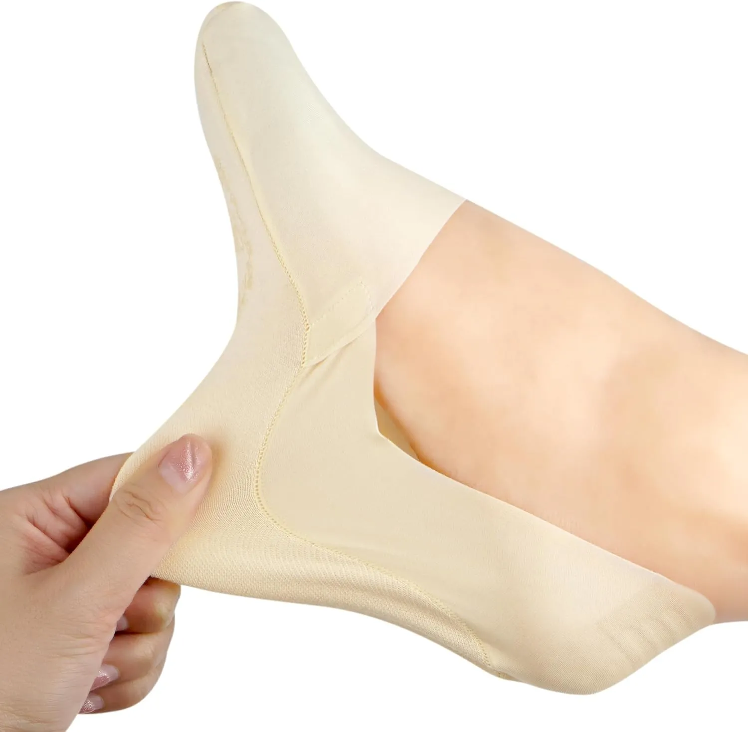 No Show Socks for Women Thin Ice Silk Non-Slip Loafers Footies Socks 2/4/6 Pairs