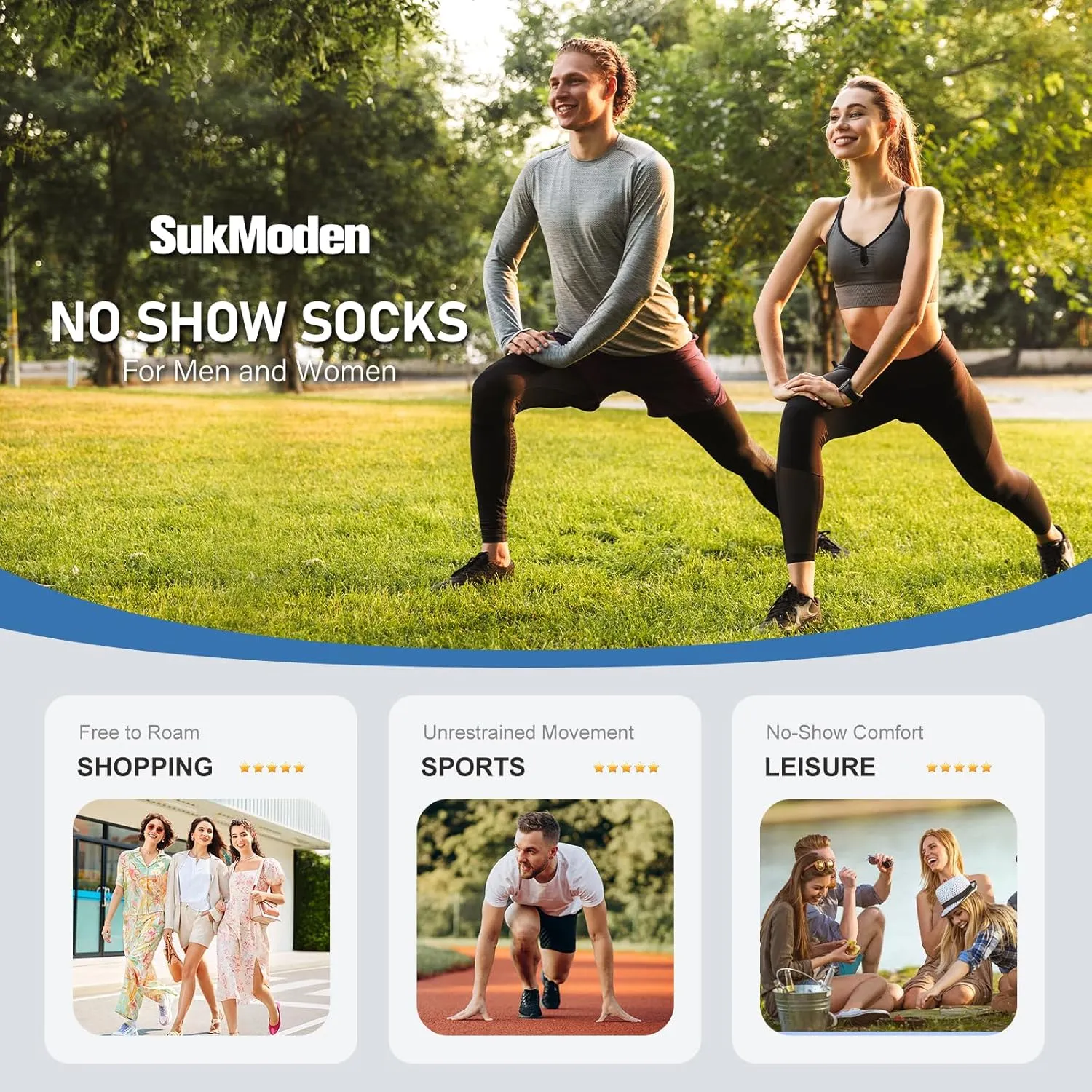 ​No Show Socks Men, 6 Pairs ​Cotton ​Thin Low Cut Ankle Socks, Non Slip Invisible Sock for Loafer Sneakers