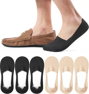 No Show Socks Men Women Nylon Non Slip Low Cut Invisible Liner Footies Thin Silk Socks for Loafers Boat 6 Pairs