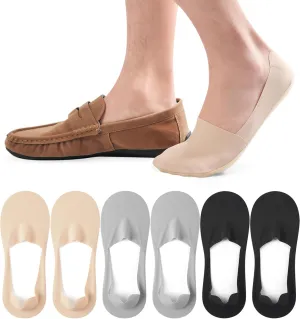 No Show Socks Men Women Nylon Non Slip Low Cut Invisible Liner Footies Thin Silk Socks for Loafers Boat 6 Pairs