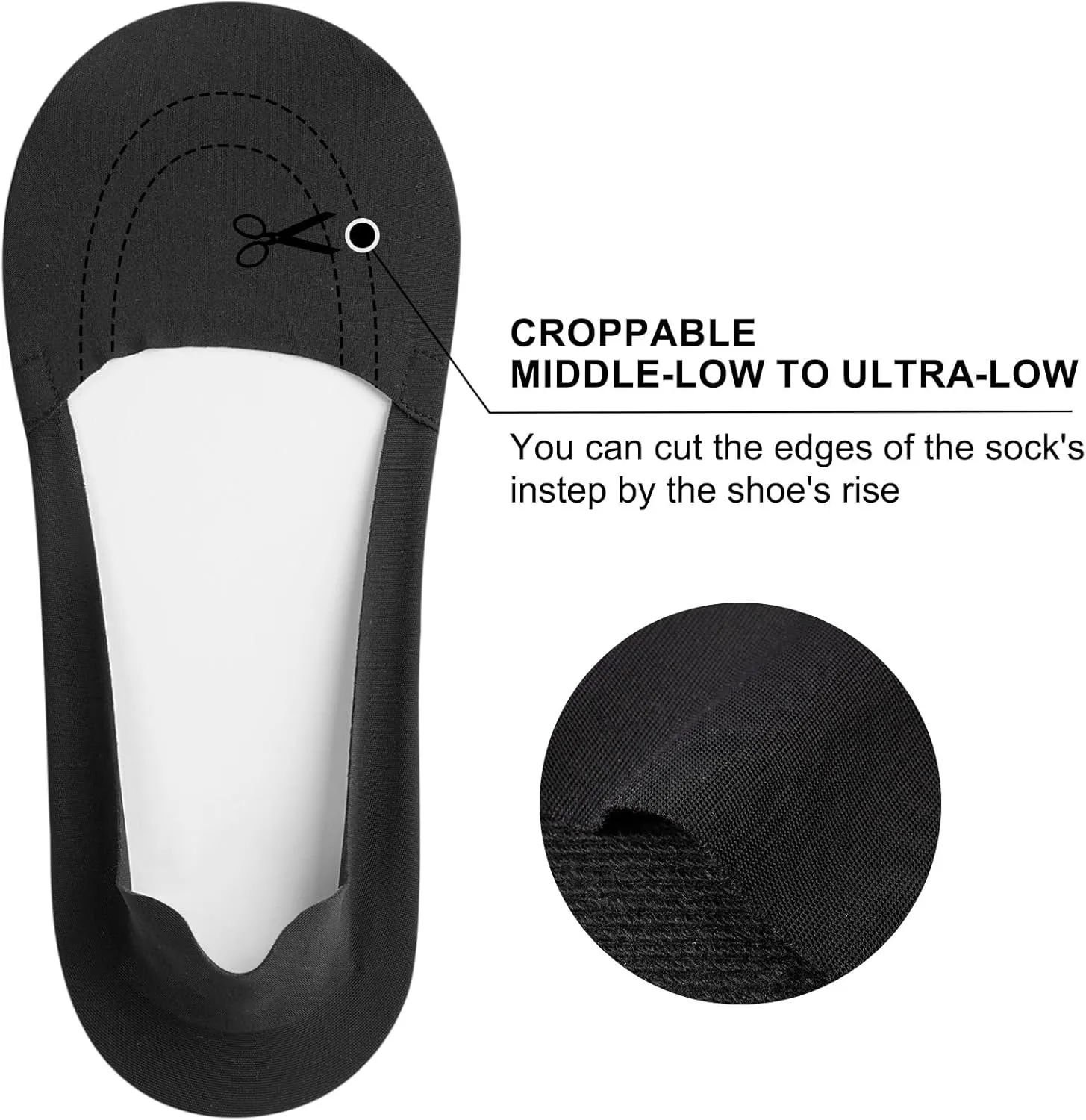 No Show Socks Men Women Nylon Non Slip Low Cut Invisible Liner Footies Thin Silk Socks for Loafers Boat 6 Pairs