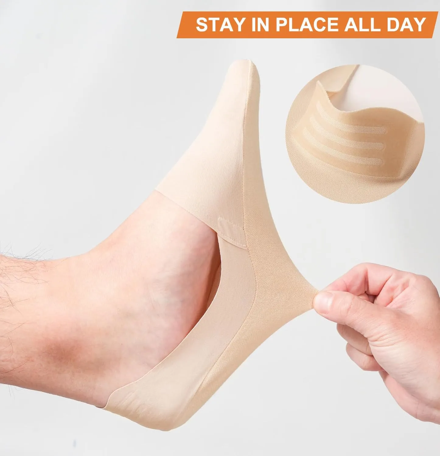 No Show Socks Men Women Nylon Non Slip Low Cut Invisible Liner Footies Thin Silk Socks for Loafers Boat 6 Pairs