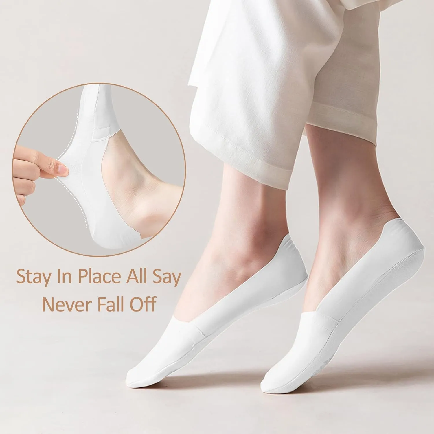 No Show Socks Womens 6 Pairs Hidden Invisible Low Cut Socks Non Slip Socks Womens Breathable Cool Thin Womens Socks