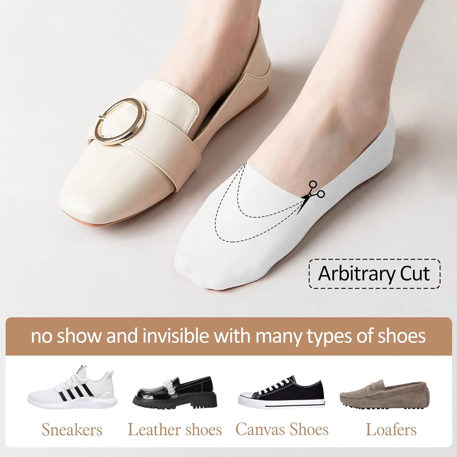 No Show Socks Womens 6 Pairs Hidden Invisible Low Cut Socks Non Slip Socks Womens Breathable Cool Thin Womens Socks