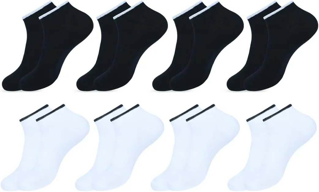 No Show Socks Womens |Pack of 8| Low Cut Ankle Non Slip Footie for Flats Sneaker Slip On Loafer Thin Summer Sock