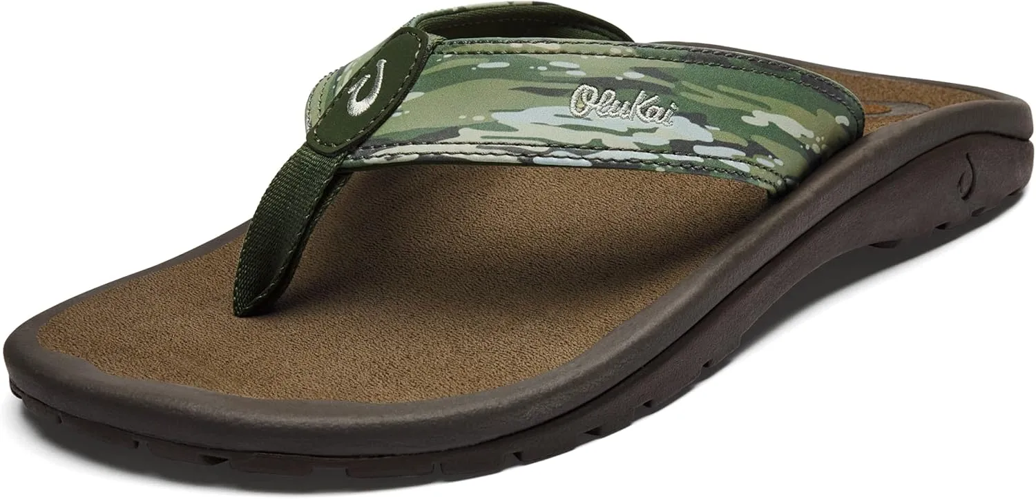 OLUKAI Ohana Pa'i Men's Beach Sandals, Quick-Dry Flip-Flops, Water Resistant & Lightweight, Ultra Comfortable Fit