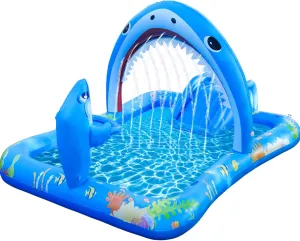 Onory Inflatable Kiddie Pool Inflatable Play Center Kids Toddler Pool with Water Slide, Water Sprayers Toddler Pool with Play Ball Hoop Thickened Swimming Pool for Backyard