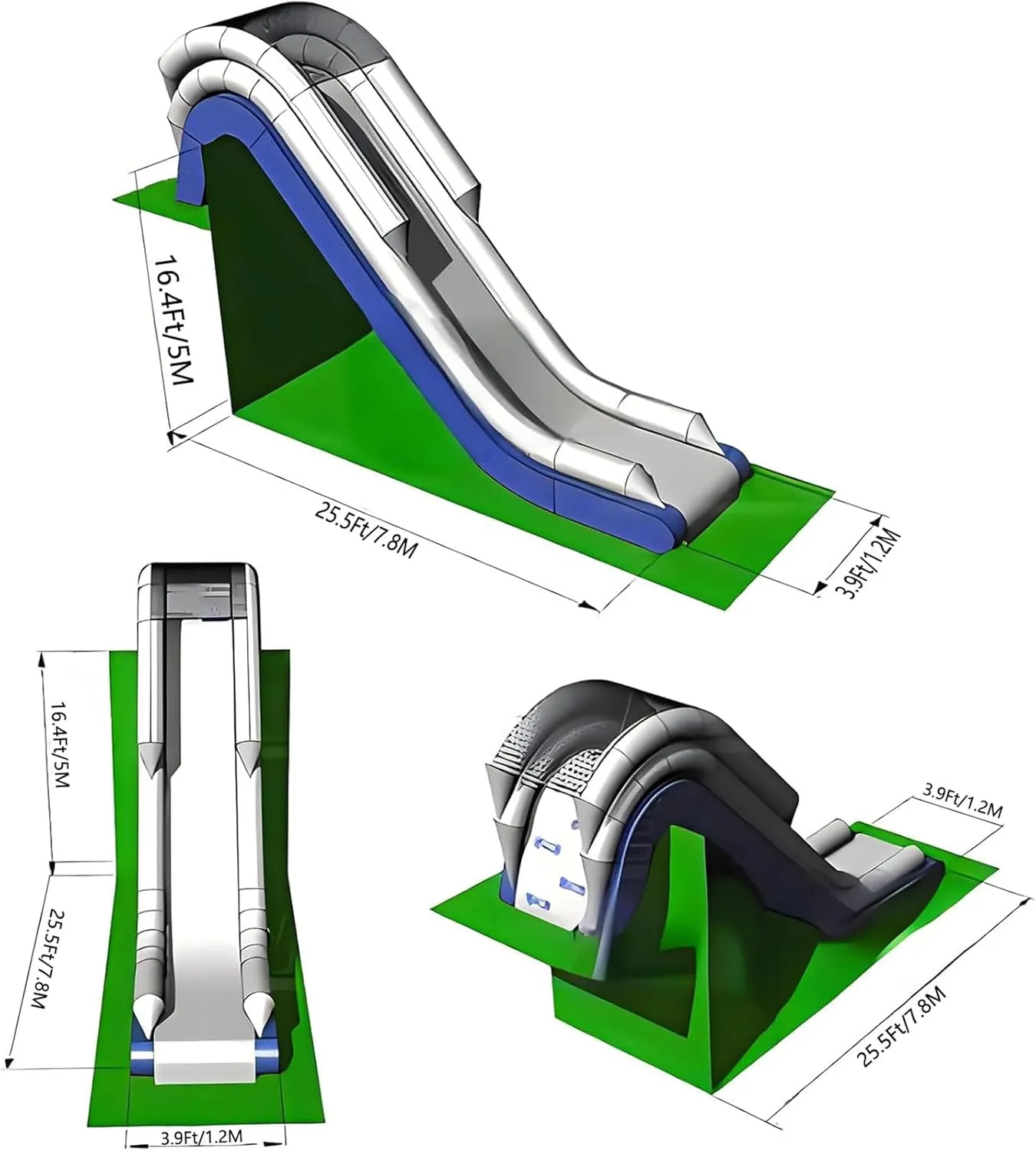 Outdoor Floating Inflatable Yacht Water Slide with Air Pump and Protective Net for Docks and Piers