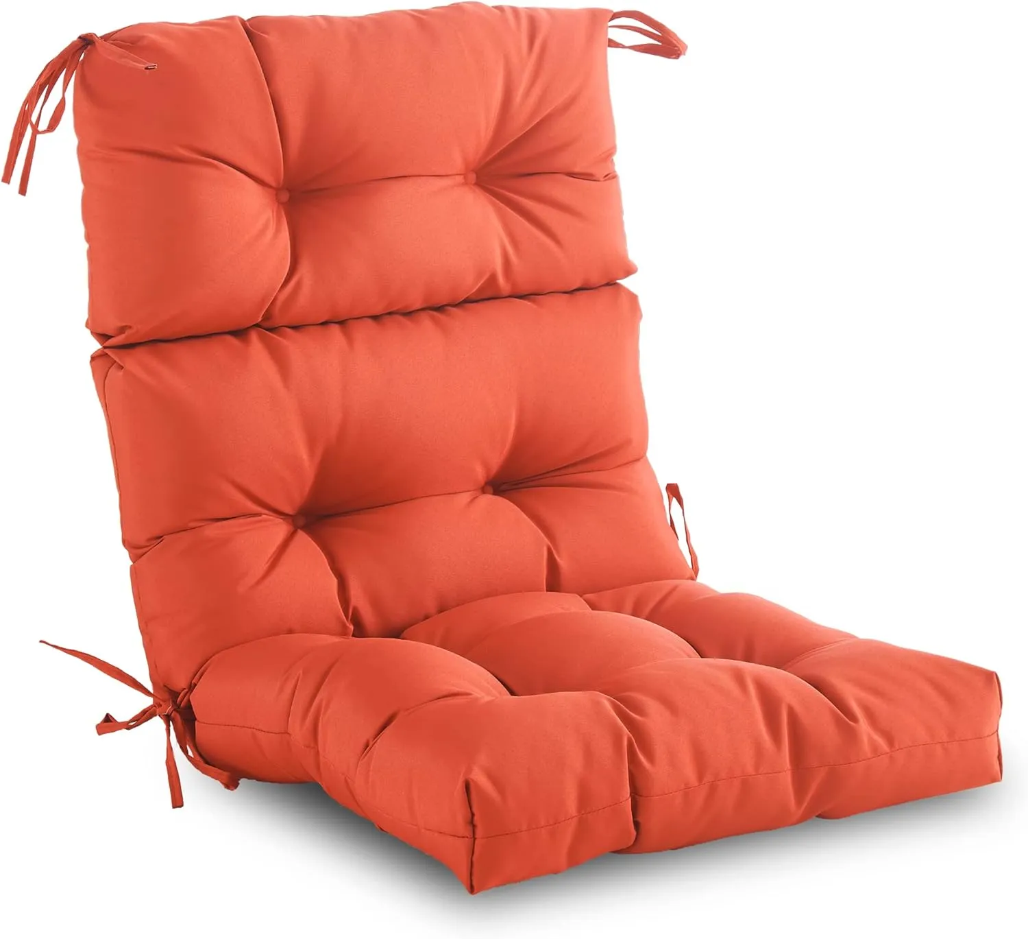 Outdoor/Indoor High Back Chair Cushion - Waterproof All-Weather Stuffed High Rebound Foam Adirondack Seat/Back Cushion for Outdoor Furniture, Orange