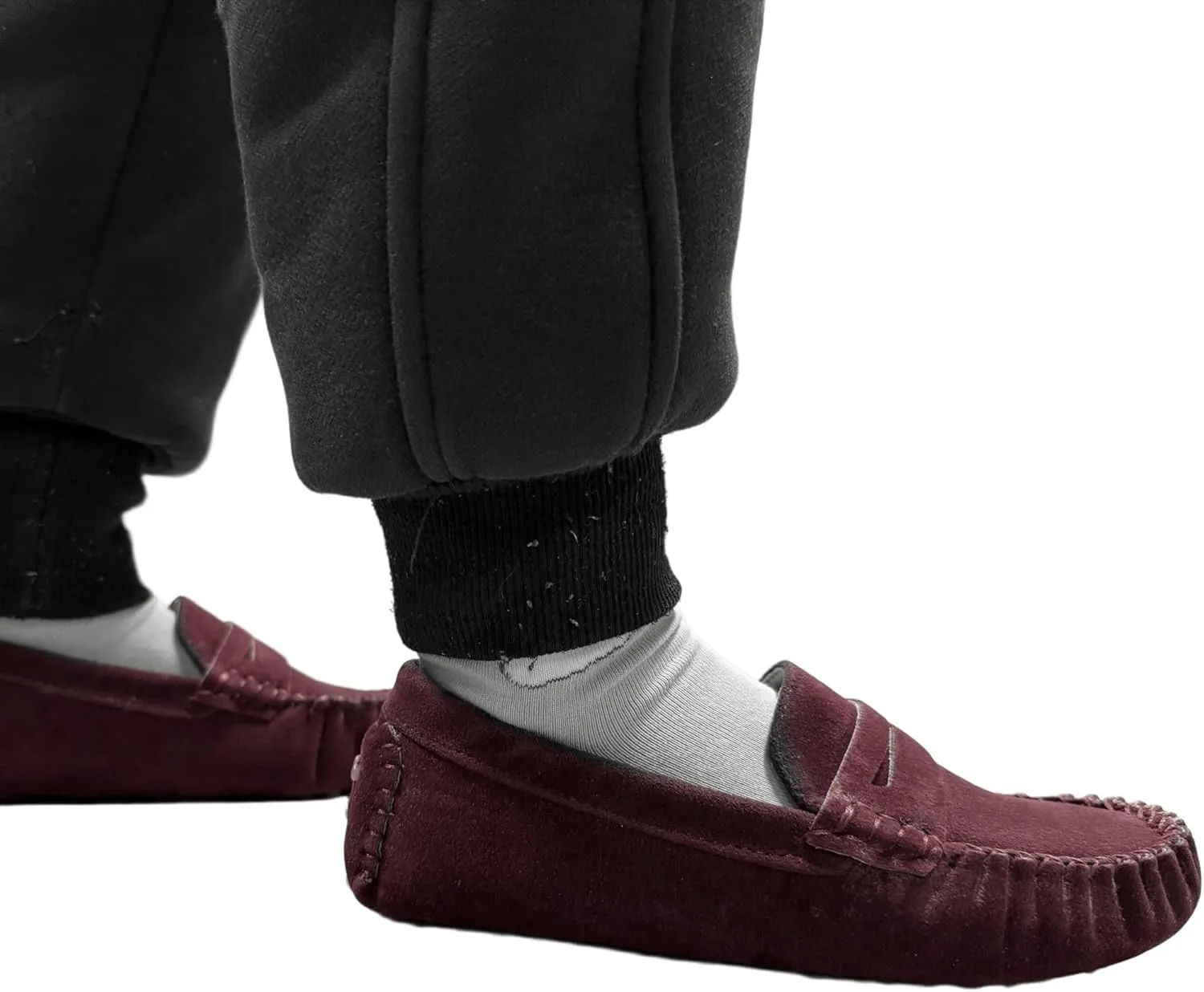 Penny Loafers for Little Kids Square Moc Toe Stiching Slip on Faux Suede Flexiable Rubber Sole Flat Heel Toddler's Moccasins One Size Smaller