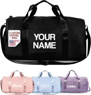 Personalized Duffel Bags - Weekender, Overnight Travel Bag with Wet/Dry Pockets & Shoe Compartment - Custom Bridesmaid/Groomsman Gift, Cheerleading Dance Pack, Durable Spacious Gym Tote