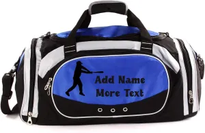Personalized SportS Duffel Bag With Custom Name & Text - Baseball Blue