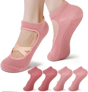 Pilates Socks with Grips for Women – Non-Slip Grip Socks for Pilates, Yoga, Barre & Dance