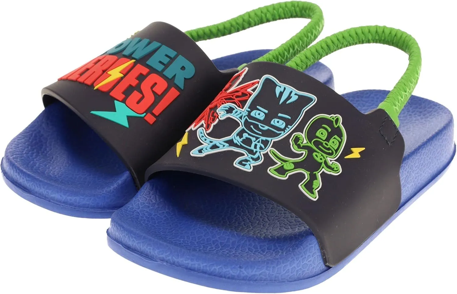 PJ Masks Sandals for Toddlers, Boy's Power Heroes Mis-Match Slide Sandals