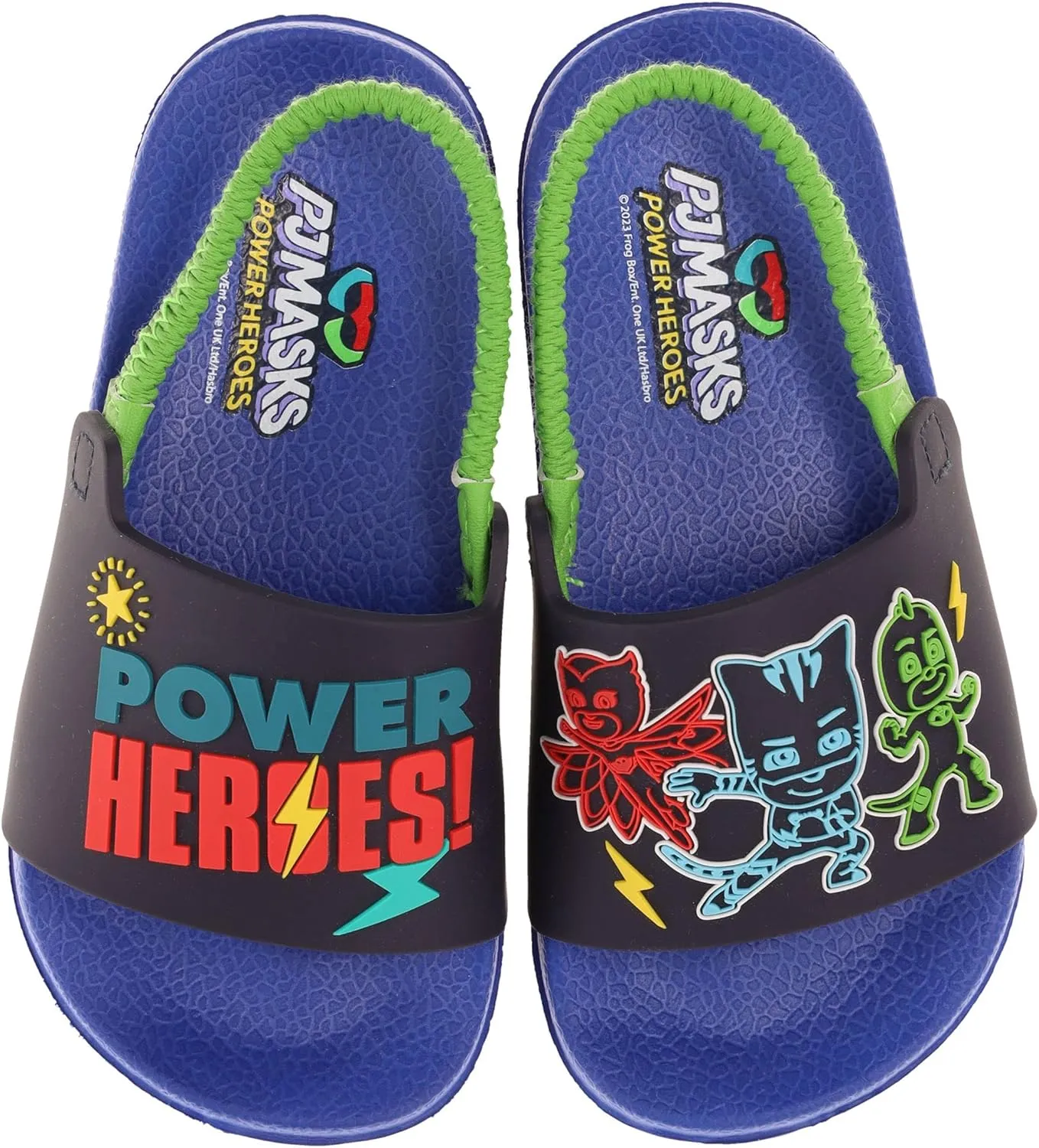PJ Masks Sandals for Toddlers, Boy's Power Heroes Mis-Match Slide Sandals