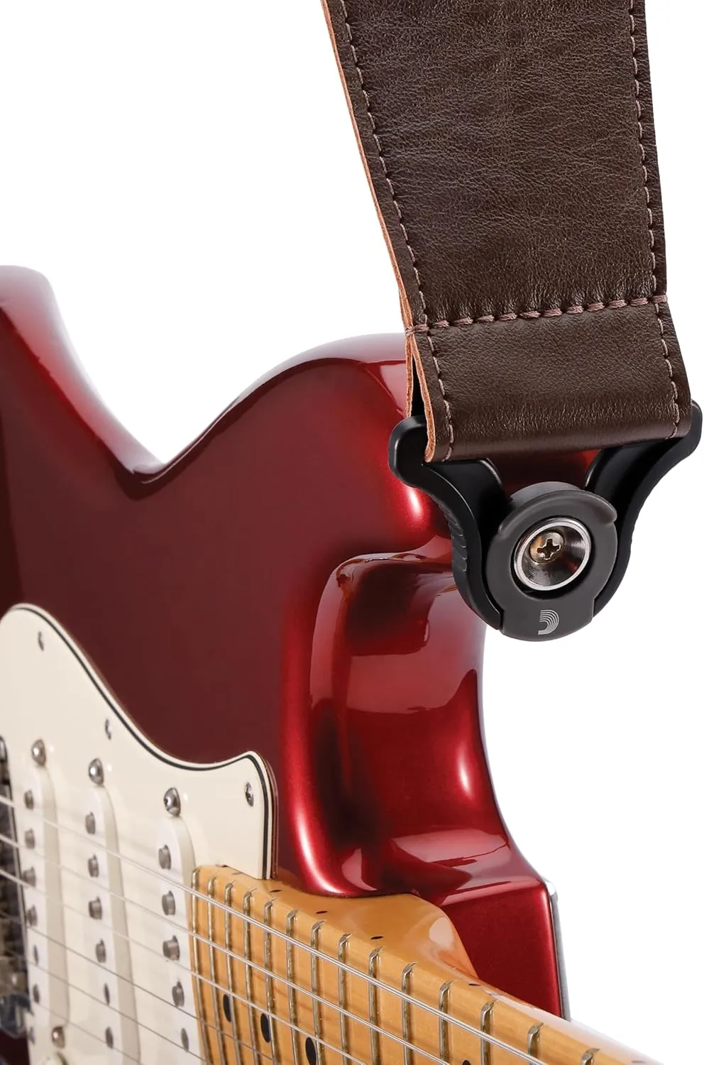 Planet Waves D'Addario Auto Lock Guitar Strap - Acoustic & Electric Accessories - Easy to Use Locking Straps - Uses Existing Buttons - Leather - 3" Width - Brown