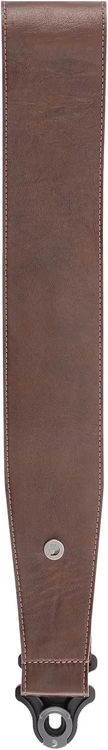 Planet Waves D'Addario Auto Lock Guitar Strap - Acoustic & Electric Accessories - Easy to Use Locking Straps - Uses Existing Buttons - Leather - 3" Width - Brown