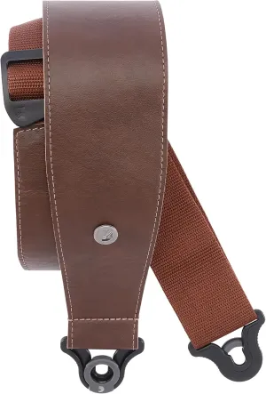 Planet Waves D'Addario Auto Lock Guitar Strap - Acoustic & Electric Accessories - Easy to Use Locking Straps - Uses Existing Buttons - Leather - 3" Width - Brown