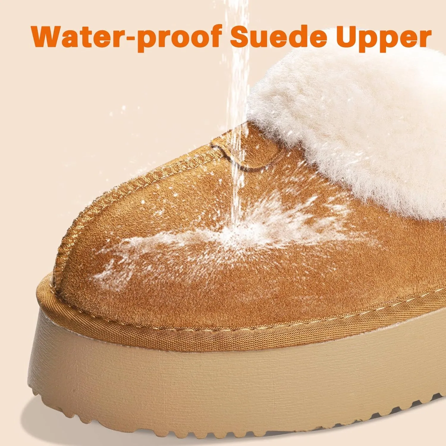 Platform Slippers for Women Warm Shearling Linings Women's Shoe House Slippers Comfortable & Light-Weight