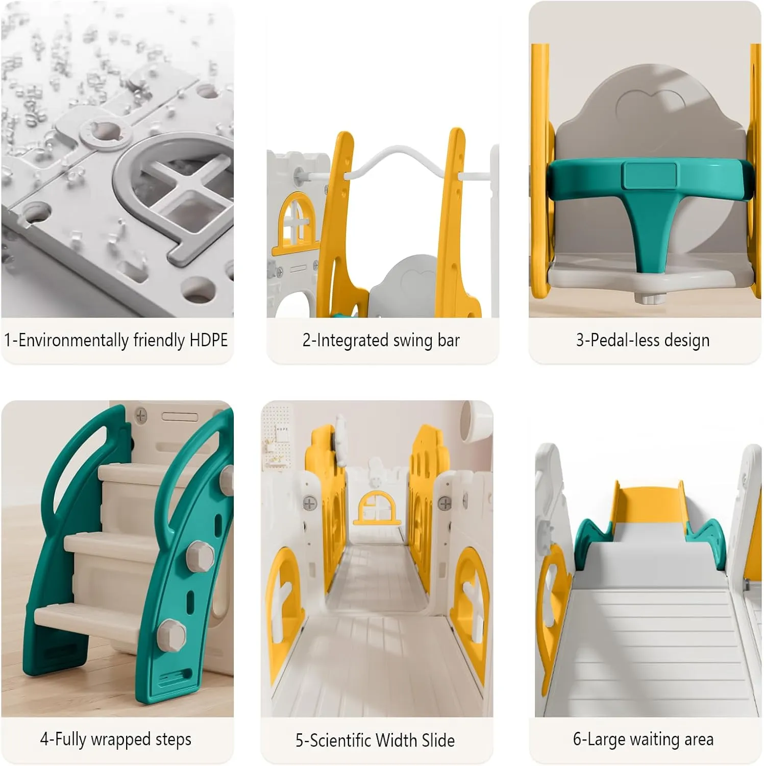 Playground Game System,10 in 1 Toddler Slide, Kids Slide Indoor for Toddlers 1-3 with Swing, Basketball Hoop and Telescope, Juegos Infantiles