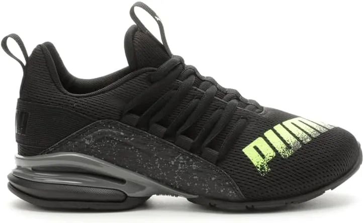PUMA Axelion Trail 2 Jr Mesh Training Shoes, Black-Yellow, 5 US Big Kid