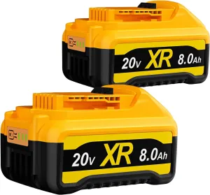 Replacement for Dewalt 20v max Battery 8.0Ah Lithium Max XR Cordless Tools DCB180 DCB205 DCB206 DCB206-2 DCB200 DCB204 DCB203 DCB201 DCB207 2Pack