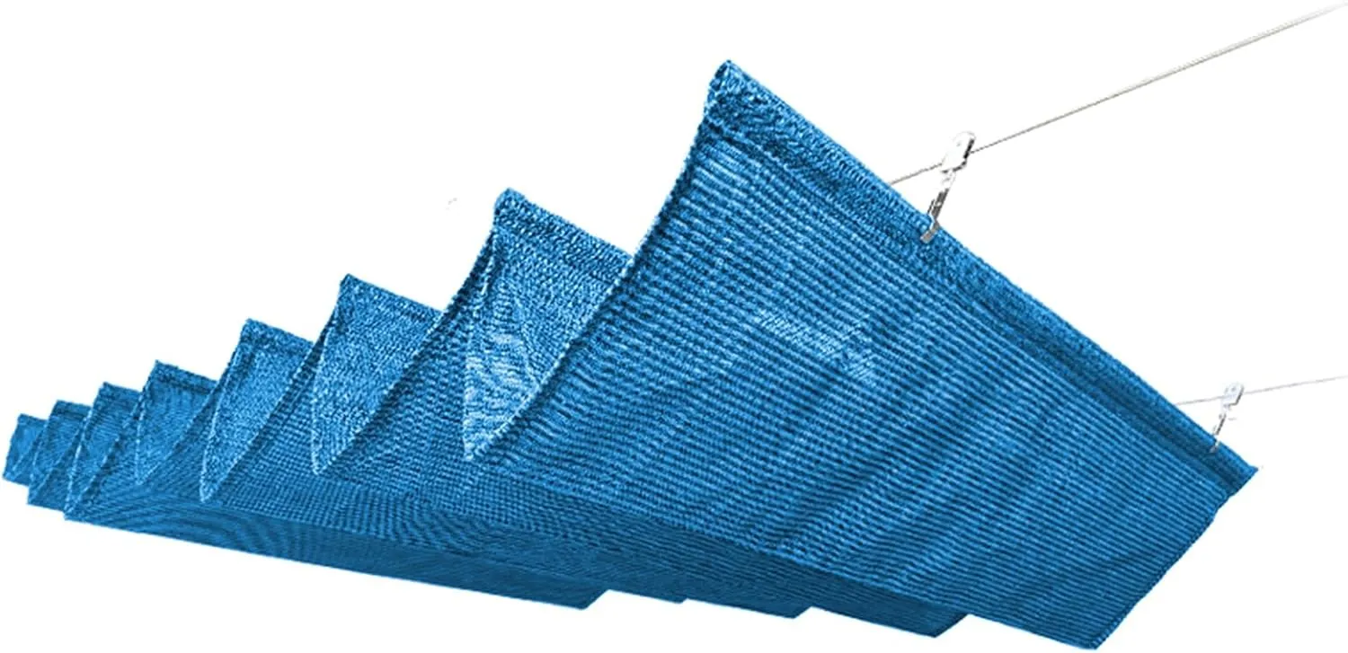 Retractable Wave Shade Sail, Telescopic Canopy Pergola Shade Cover, Proof UV Sun Protection Patio Awning, Slide Hang Down Outdoor Garden Backyard Deck Roof Shelter(Blue)