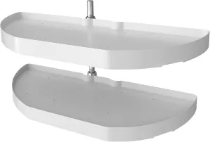 Rev-A-Shelf 31” Pull Out Half Moon Lazy Susan Shelf Sliding Organizer w/Hardware for Blind Corner Kitchen or Bathroom Cabinets, White, 6882-31-11-570