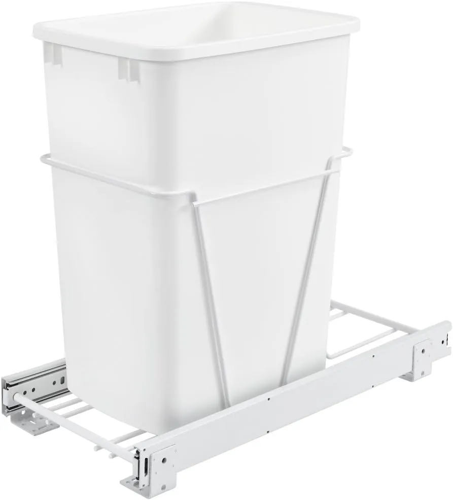 Rev-A-Shelf 35 Qrt Pull-Out Waste Container, Standard, White