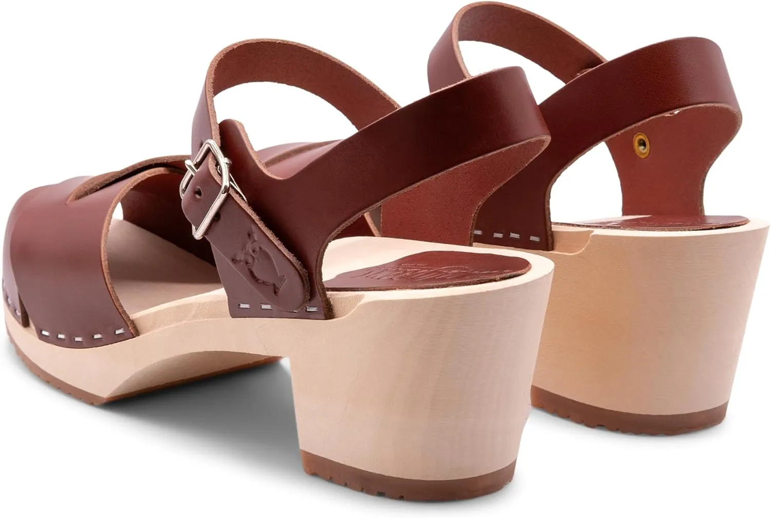 Sandgrens Handmade Swedish Wood Clogs for Women, High Heel Sandal | Monroe