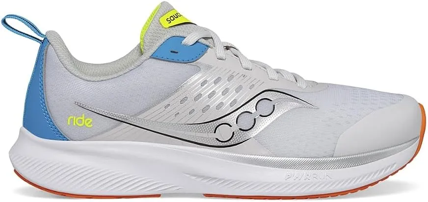 Saucony Ride Kidz Sneaker, Grey/Blue/Citron, 6.5 US Unisex Big Kid