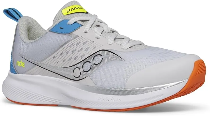 Saucony Ride Kidz Sneaker, Grey/Blue/Citron, 6.5 US Unisex Big Kid
