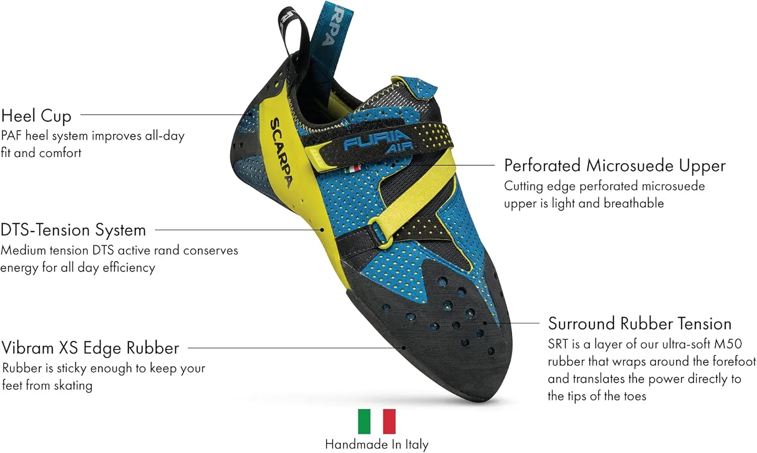 SCARPA Furia Air Rock Climbing Shoes for Sport Climbing and Bouldering - Specialized Performance for Sensitivity and Breathability