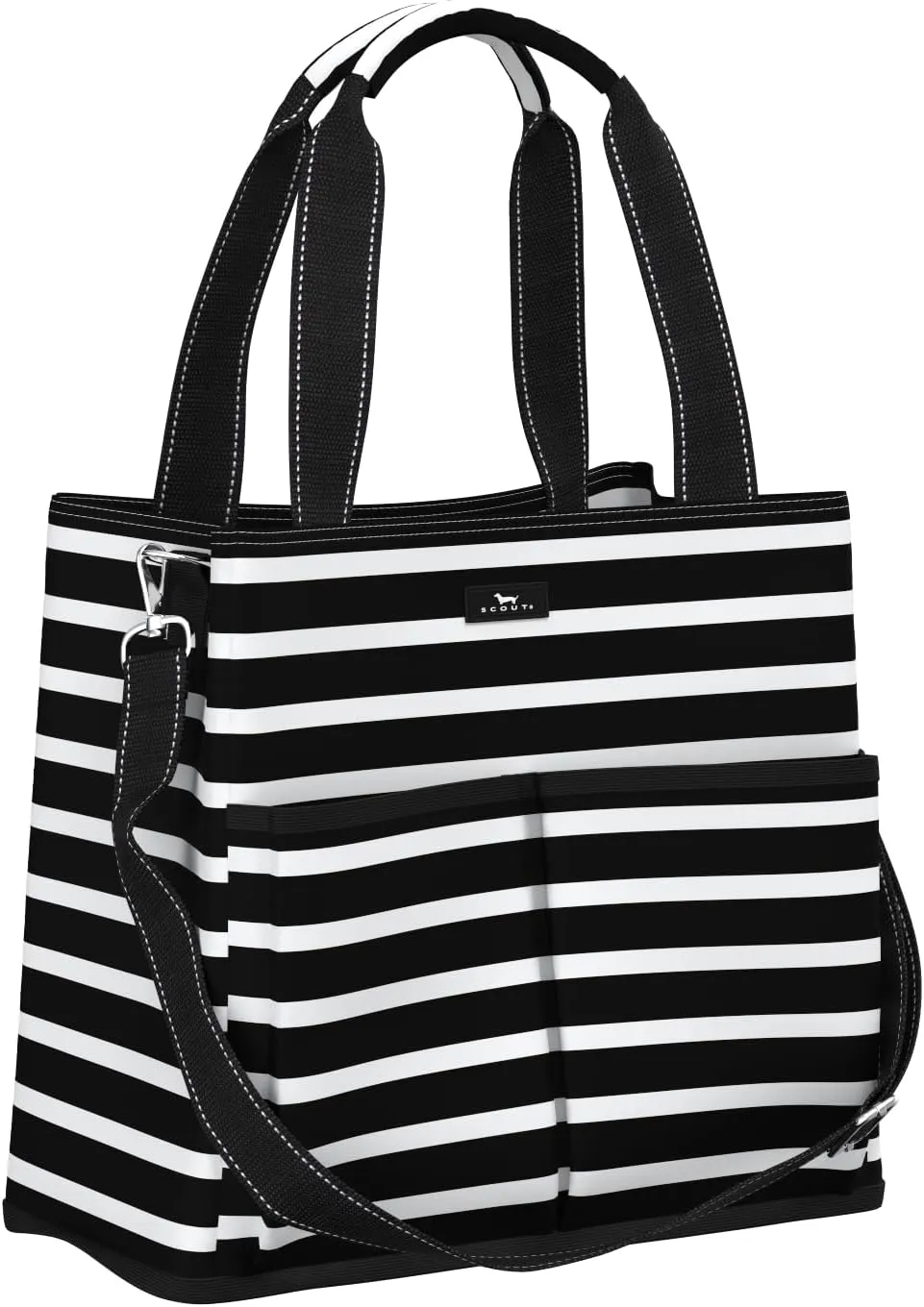 SCOUT Baby Bag, On Board Travel Bag, Handbags For Women, Coated Cotton Fabric, Removable & Adjustable Crossbody Strap, Compartments For Stroller Organizer, Tote Bag, Zipper Pockets