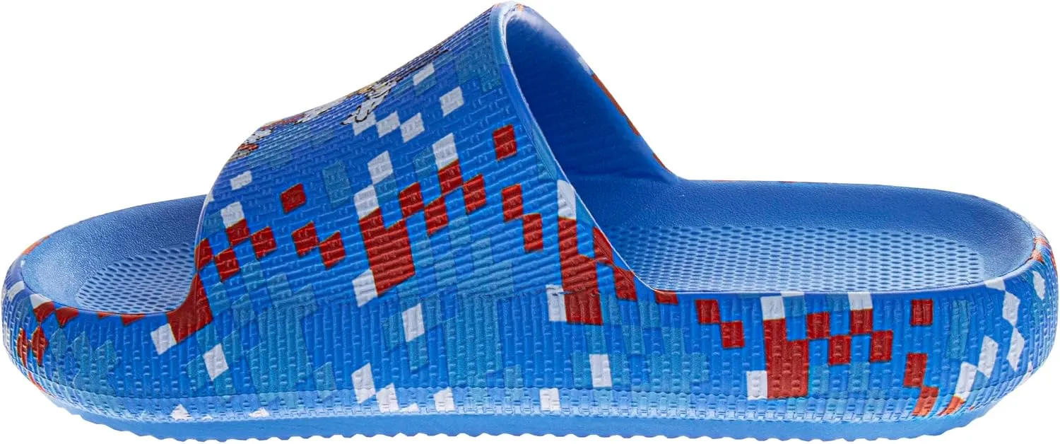 SEGA Sonic the Hedgehog Slide Boys Open Toe - Kids Sonic Sandals Beach Summer Slippers Water Shoes (size 13 little kid / 1-4 big kid)
