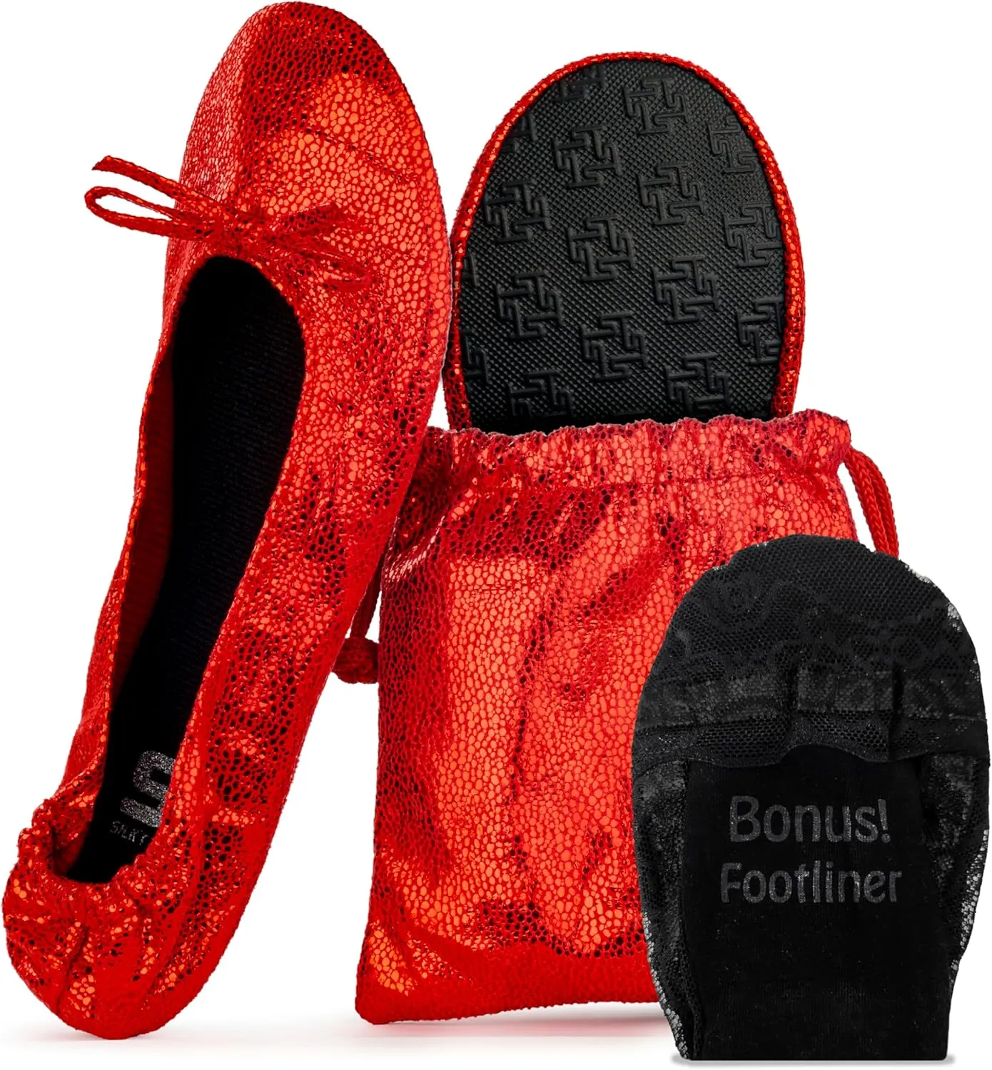 Silky Toes Foldable Flats for Women Purse Ballet Shoes Ballerina Slippers