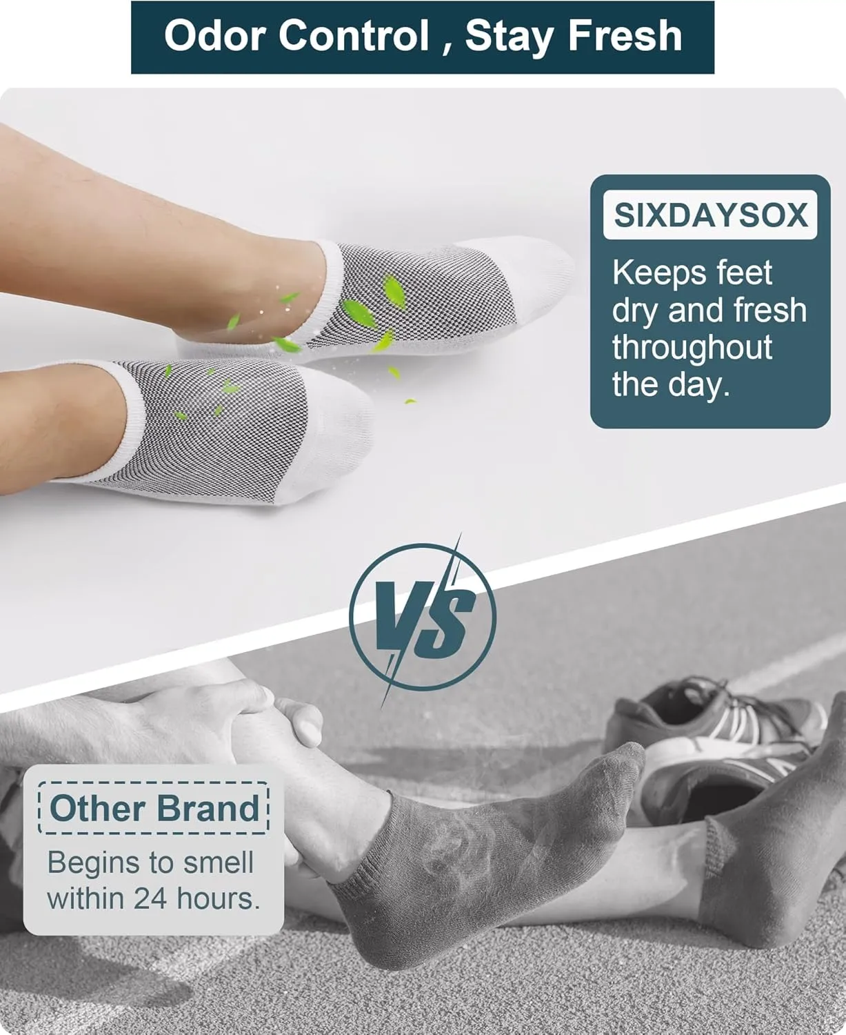 SIXDAYSOX No Show Socks for Men 6/8 pack Cotton Thin Low Cut Non Slip for Loafer Flats Sneakers 5-8/9-11/12-15