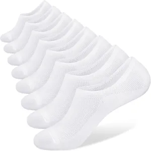SIXDAYSOX No Show Socks for Men 6/8 pack Cotton Thin Low Cut Non Slip for Loafer Flats Sneakers 5-8/9-11/12-15