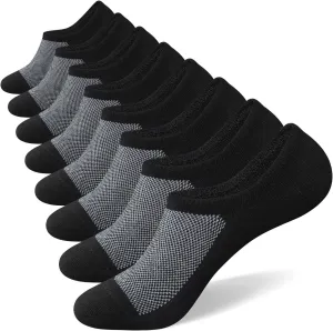 SIXDAYSOX No Show Socks for Men 6/8 pack Cotton Thin Low Cut Non Slip for Loafer Flats Sneakers 5-8/9-11/12-15