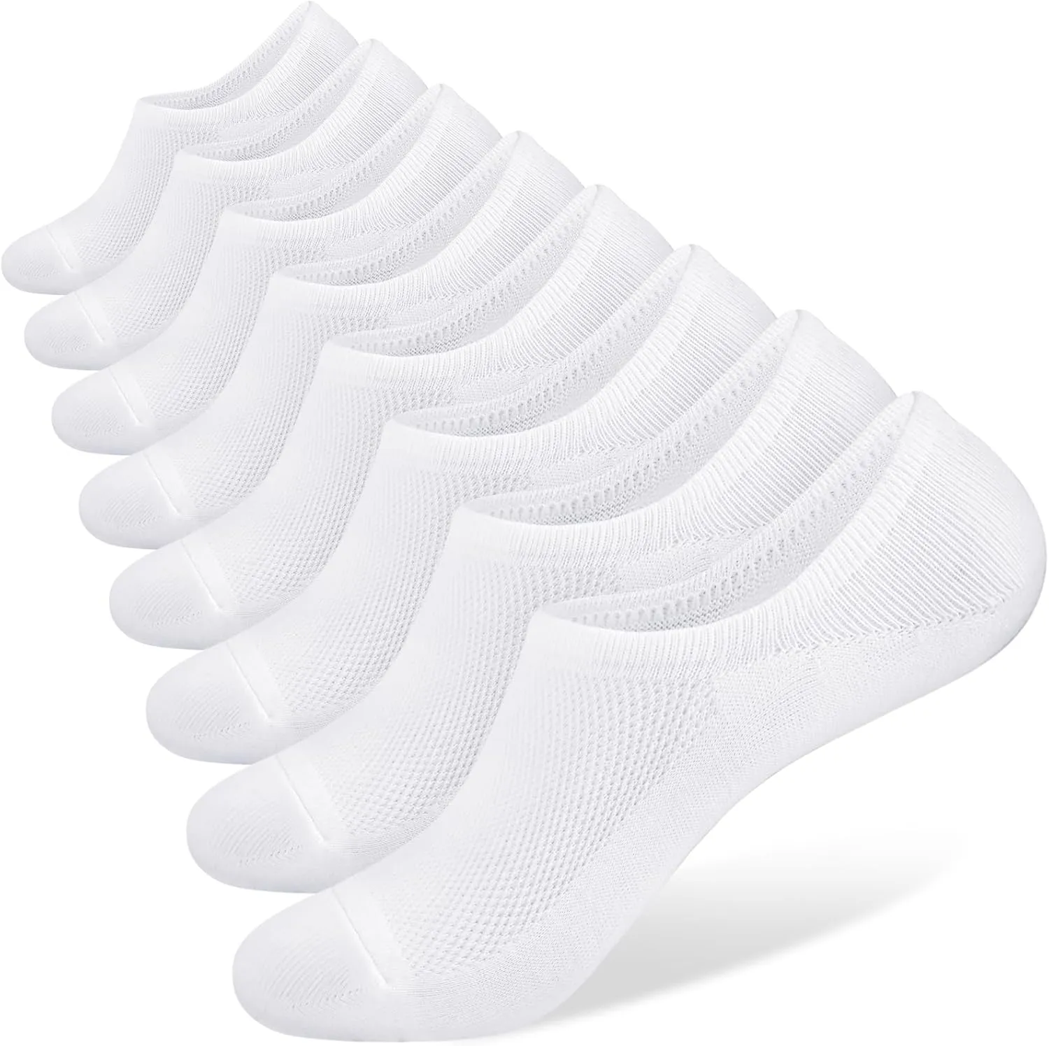 SIXDAYSOX No Show Socks for Men 6/8 pack Cotton Thin Low Cut Non Slip for Loafer Flats Sneakers 5-8/9-11/12-15