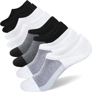 SIXDAYSOX No Show Socks for Men 6/8 pack Cotton Thin Low Cut Non Slip for Loafer Flats Sneakers 5-8/9-11/12-15
