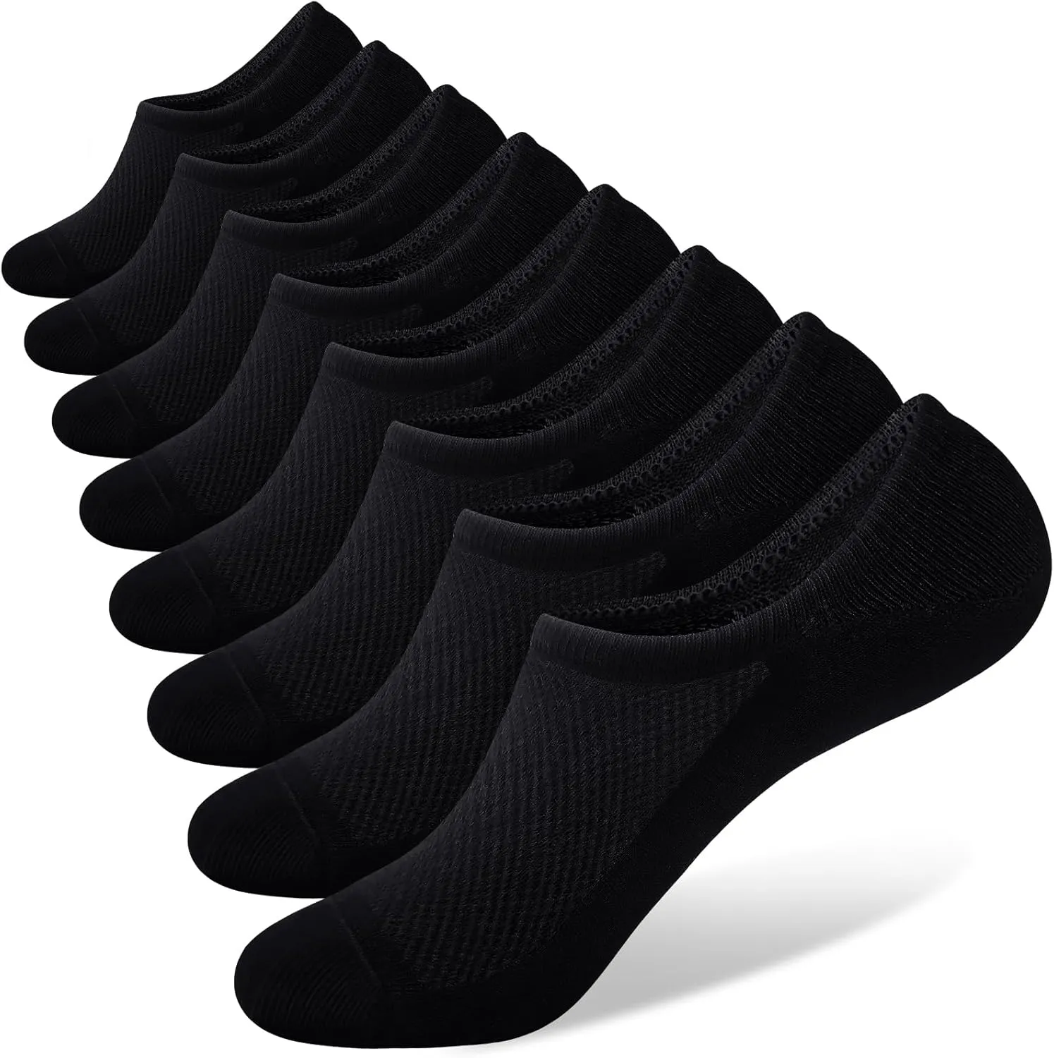 SIXDAYSOX No Show Socks for Men 6/8 pack Cotton Thin Low Cut Non Slip for Loafer Flats Sneakers 5-8/9-11/12-15