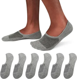 SIXDAYSOX No Show Socks Men 6/8 Pack Invisible Low Cut Non Slip Short Socks Size 5-11/10-13