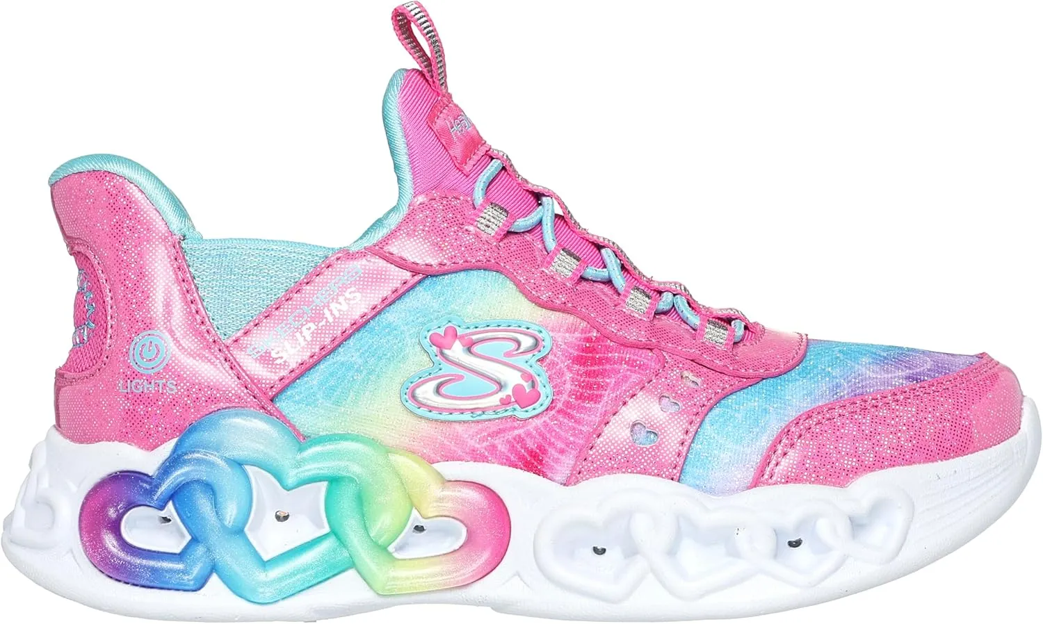 Skechers Girl's Infinite Heart Lights-Eternal Shimmer Sneaker