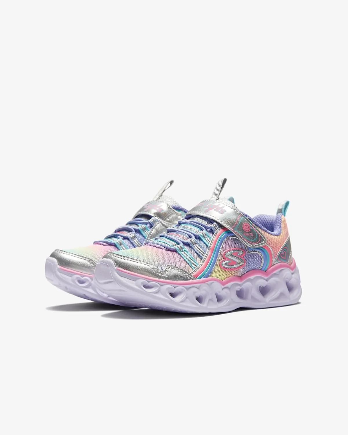 Skechers Unisex-Child Heart Lights-Rainbow Lux Sneaker