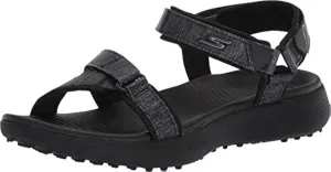 Skechers womens 600 Spikeless Sandals Golf Shoe, Black/Black, 10 US