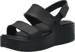 SKECHERS Women's Platform Sandal Wedge, Black, 11