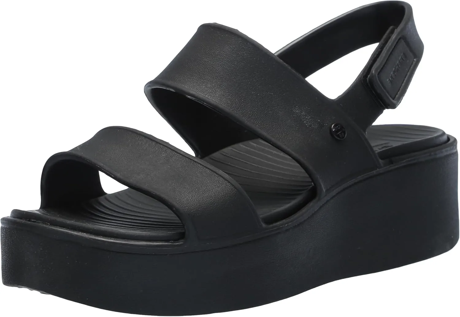 SKECHERS Women's Platform Sandal Wedge, Black, 11